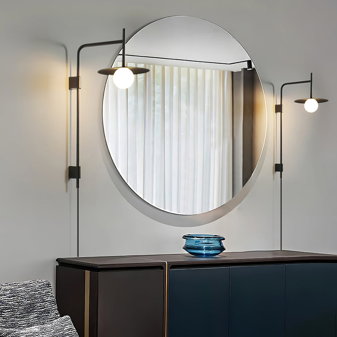 Gea Metal Swing Arm Wall Lamp - Scandinavian Minimalist Nordic Sconce