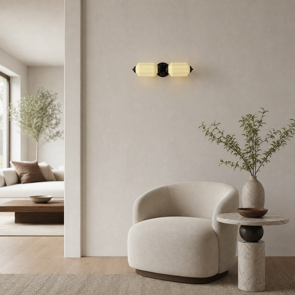 Eloise Brass Wall Sconce – Elegant Milk Glass Vintage Lighting