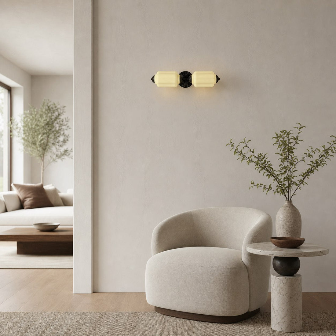 Eloise Brass Wall Sconce – Elegant Milk Glass Vintage Lighting