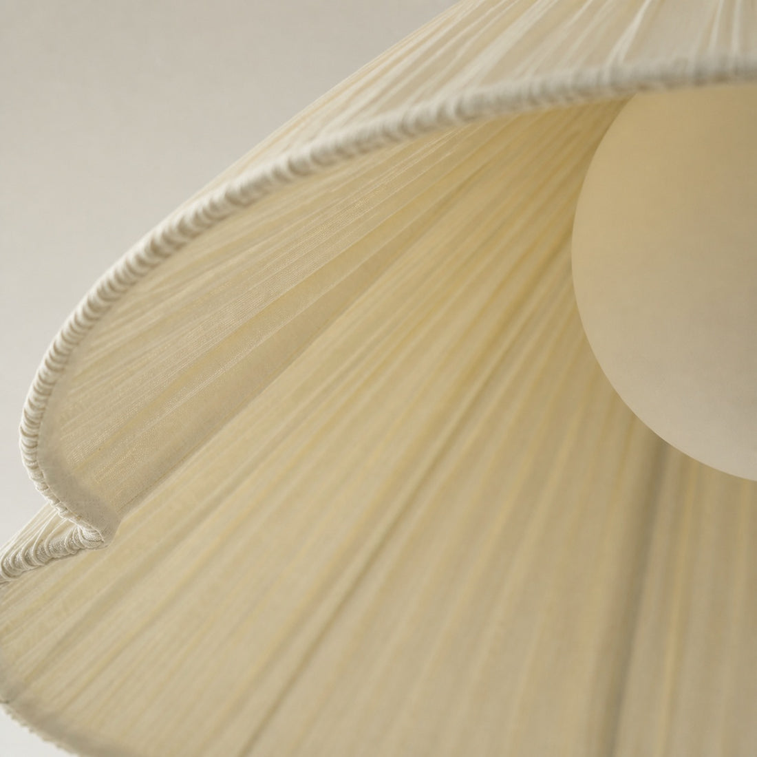Blossine Linen Scalloped Pendant Light - Layered Shade and Metal Canopy Rustic to Modern