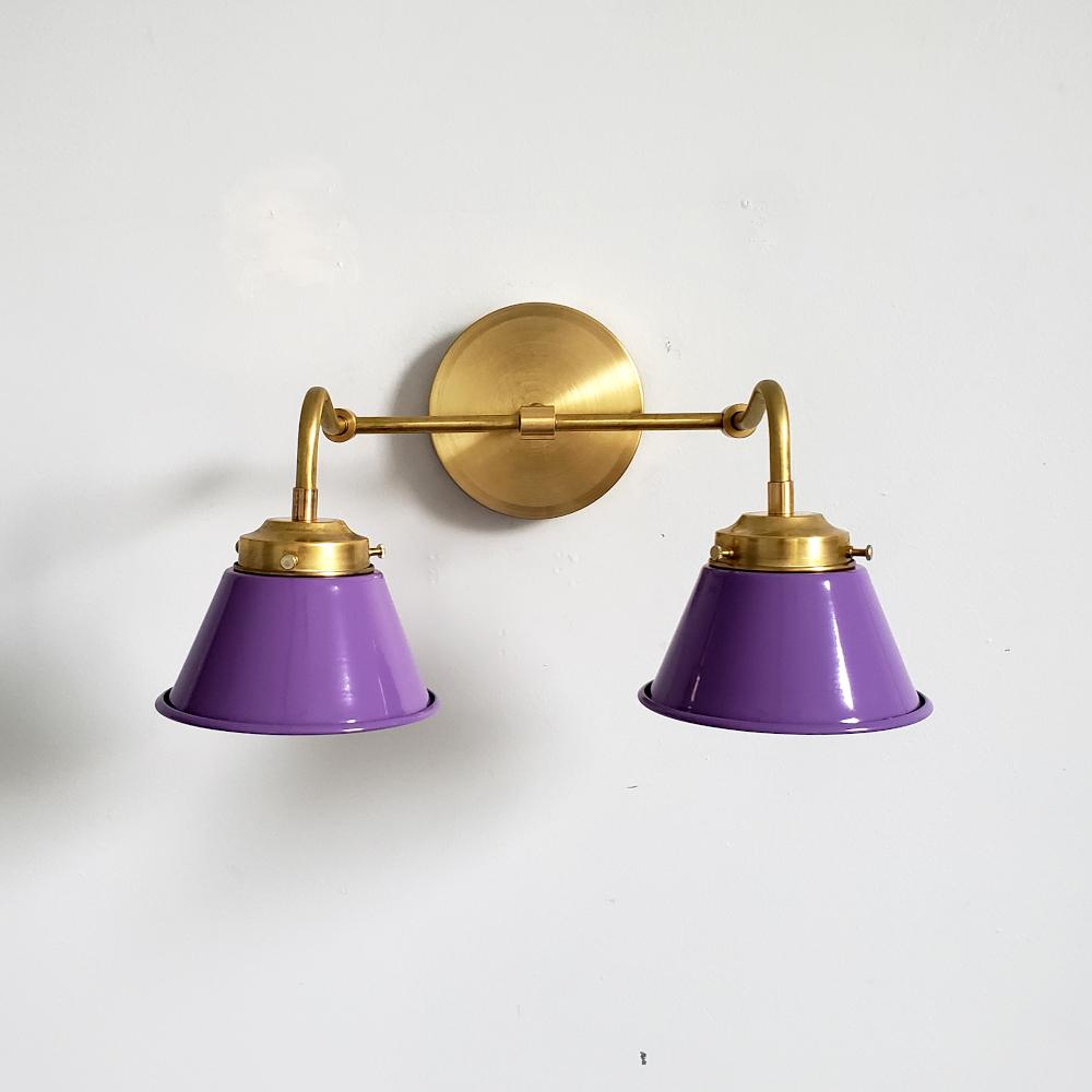 Modern Double Cone Brass Sconce - Accent Lighting For Bathroom & Hallway