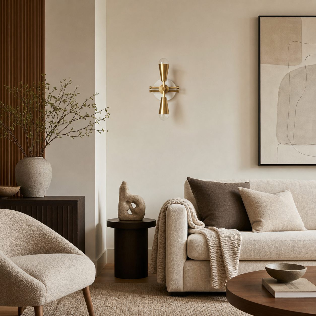 Pyralis Cone Art Deco Brass Sconce - Industrial Vanity Light