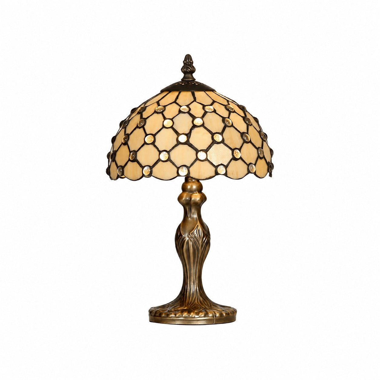 TF Harken Decorative Jewel Table Lamp - Stunning Glass Design Perfect for Bedroom or Living Room