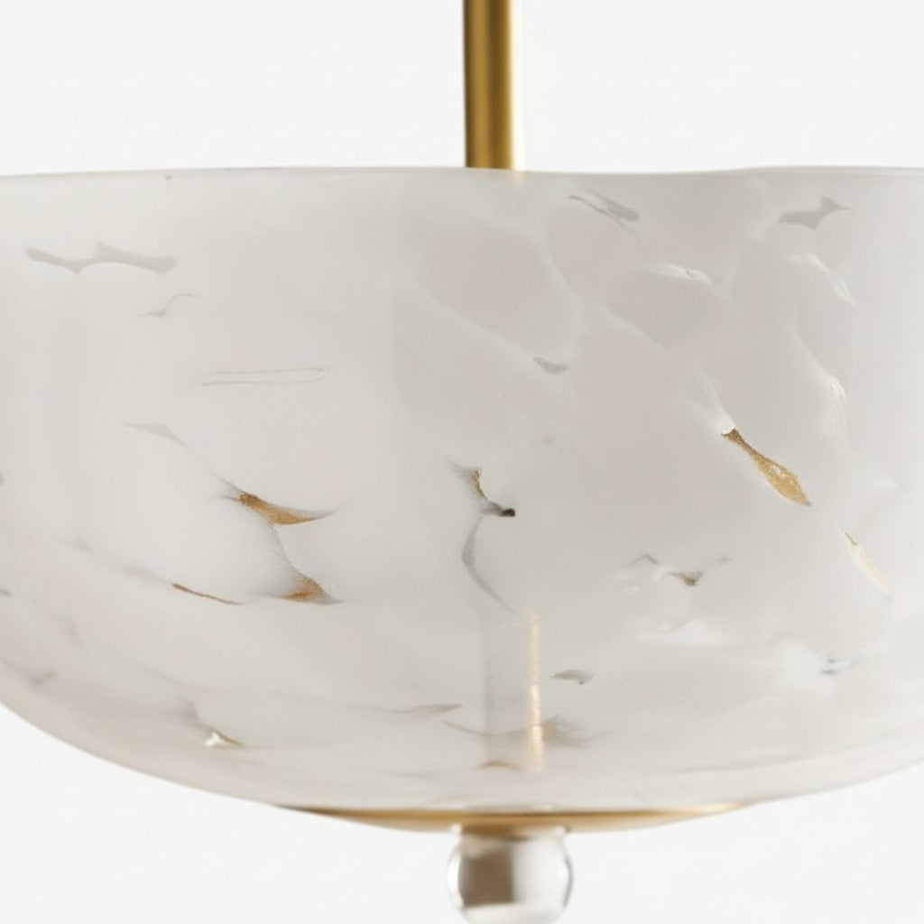 Clea Rounded Glass Flush Mount - Dotted Shade for Bedroom and Hallway Lighting