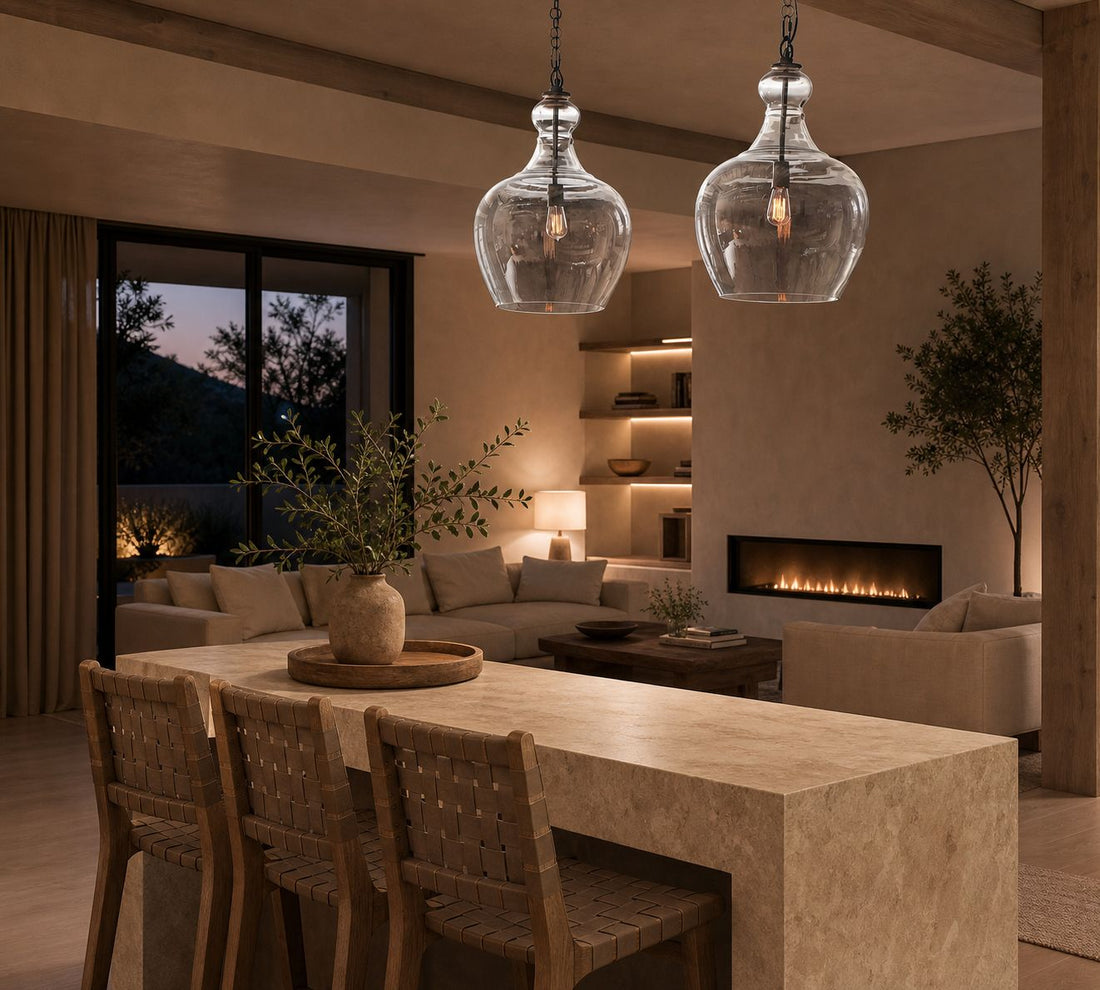 Lawson Glass Pendant Light - Recycled & Milk Glass with Bronze Accent