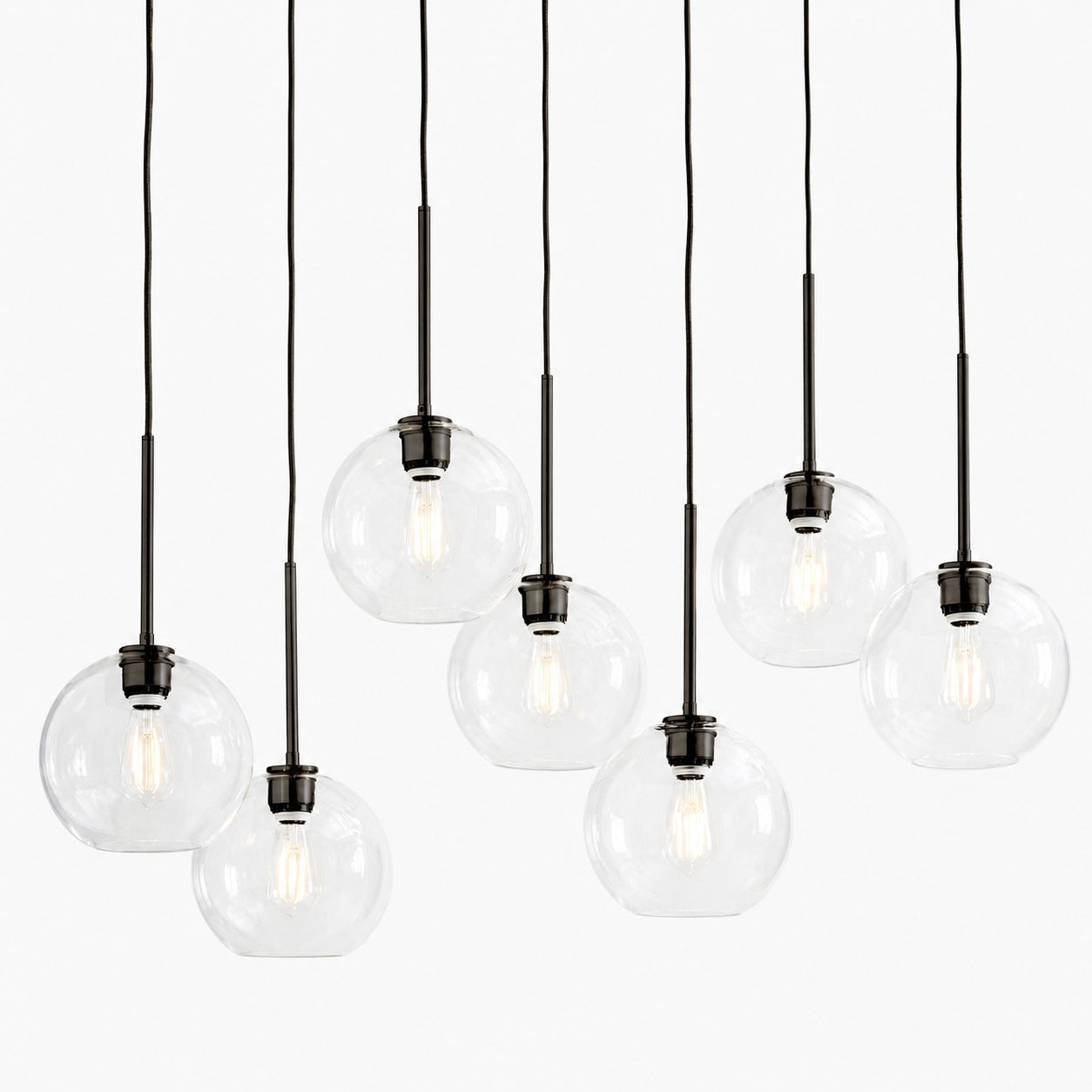 Selvion Elegant 7-Light Globe Chandelier – Glass Pendant Light