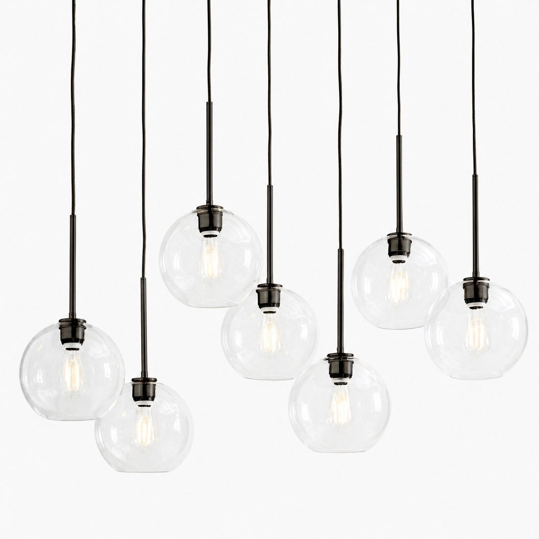 Selvion Elegant 7-Light Globe Chandelier – Glass Pendant Light