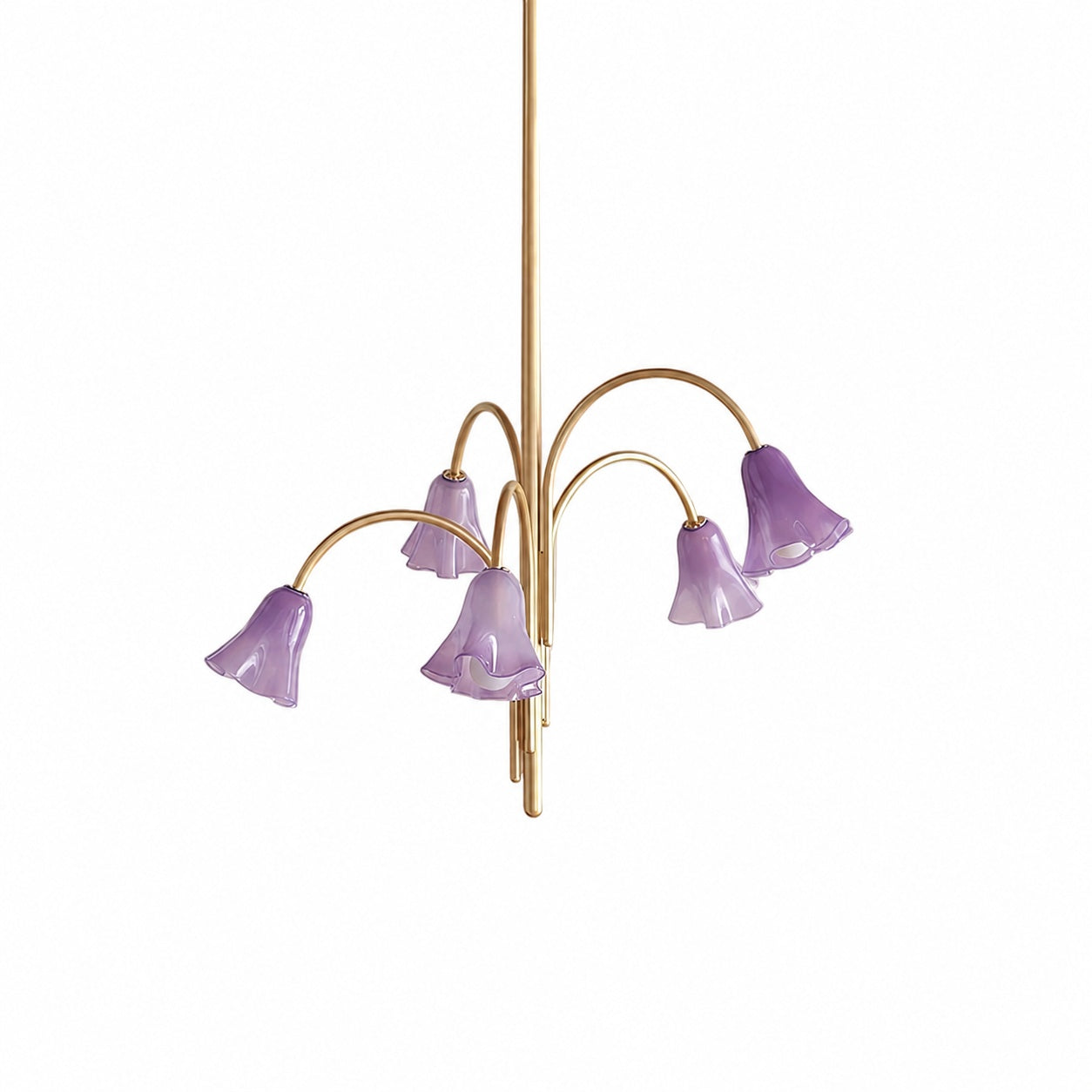 Bellina Modern Romantic Chandelier - Botanical Lily Design with Glass Flowers