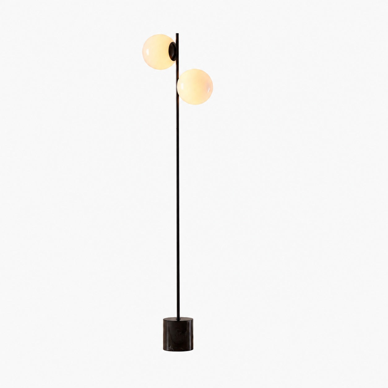 Alessora Sphere Stem Floor Lamp – Metal Frame Marble Base Elegant Lighting