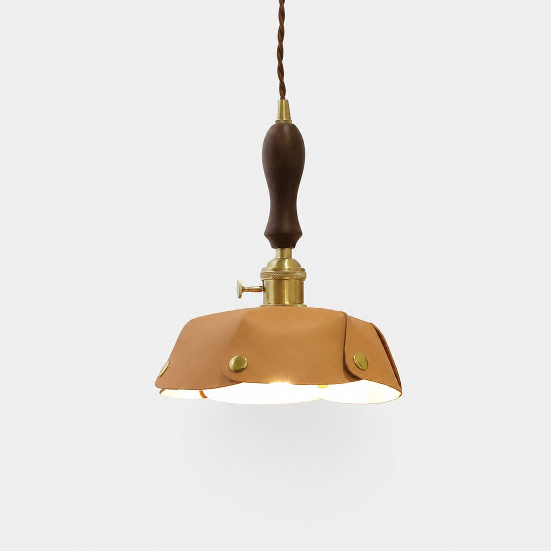 Single Pendant Natural Leather Shade Dia. 25 cm / 9.8 in