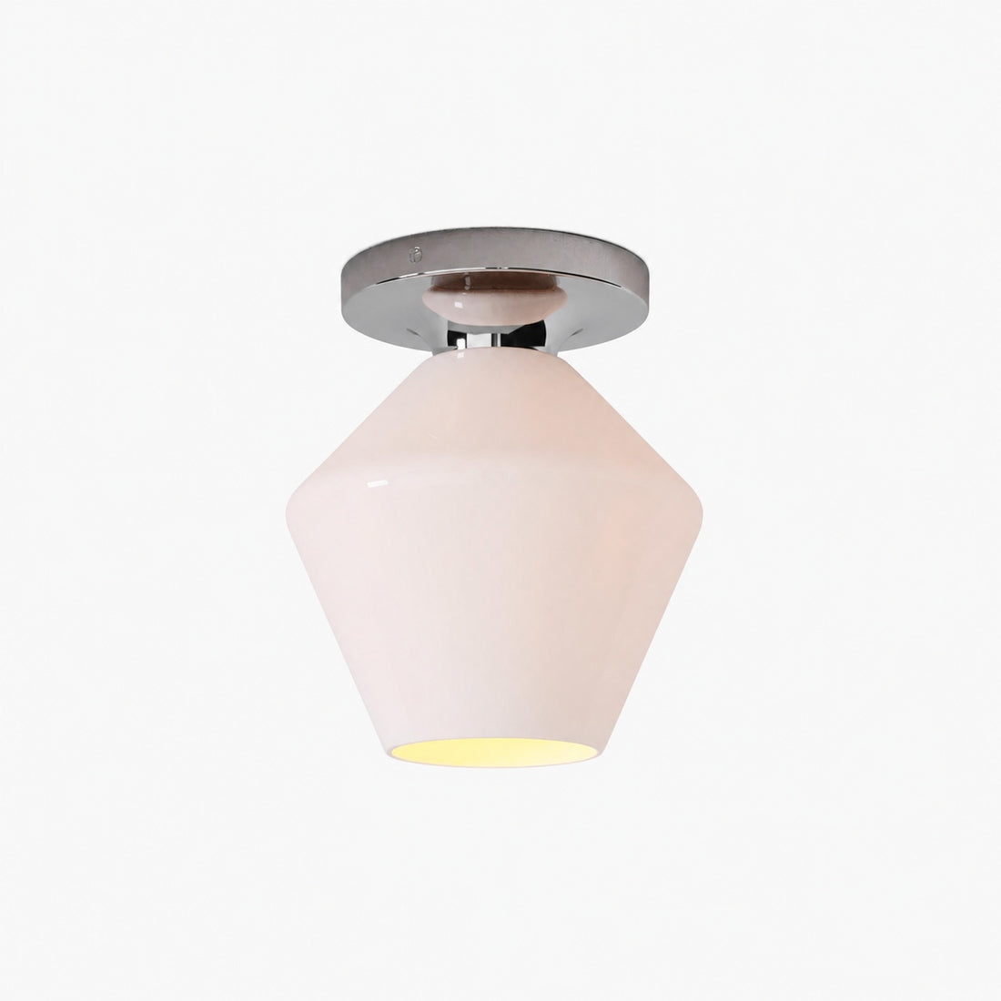 Merin Minimalist Sleek Geometric Glass Flushmount Light