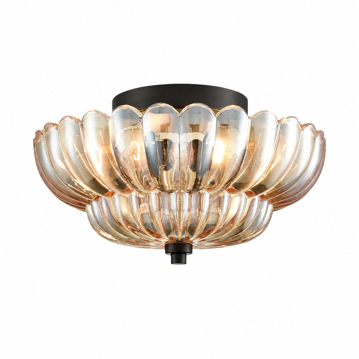 Orilanavo Glass Semi-Flush Ceiling Lamp - Stylish Umbrella Design for Bedroom and Living Room