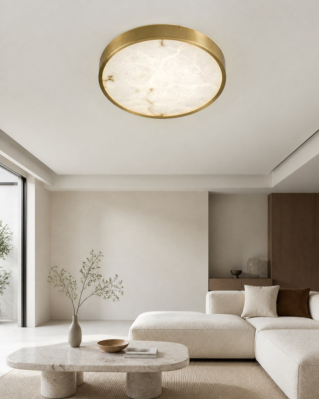 Geometric Alabaster Recessed Ceiling Light