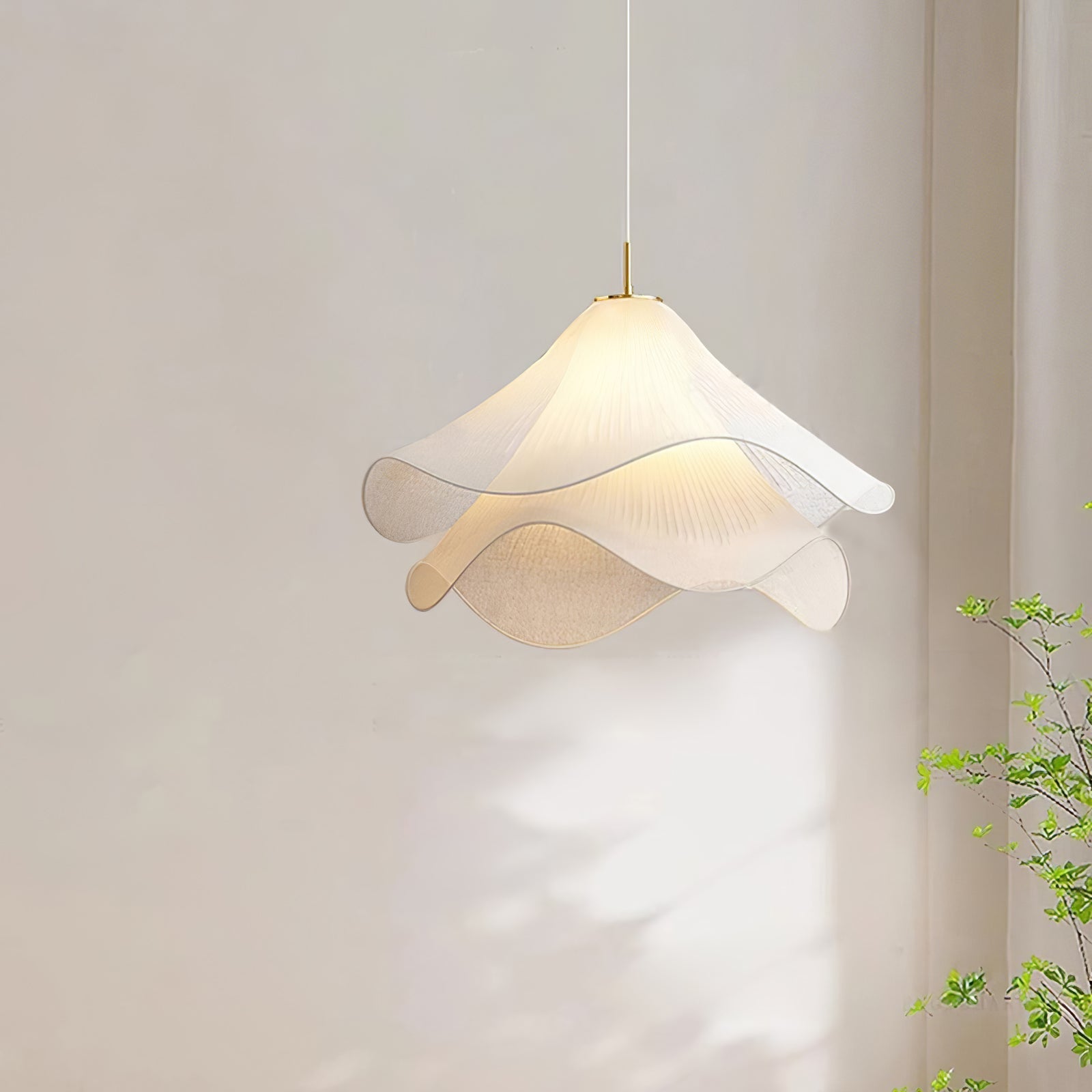 Ethereal Bloom French Floral Pleated Fabric Pendant Light