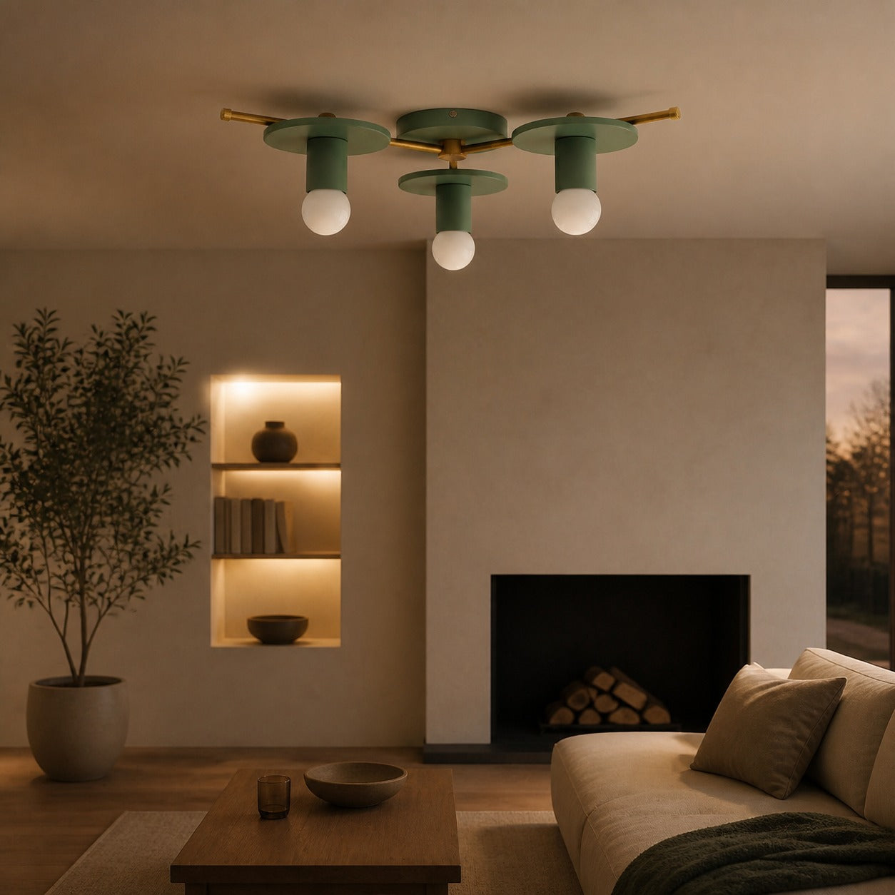 Radiro Globe Colorful Ceiling Light-3 Light Minimalist Fixture