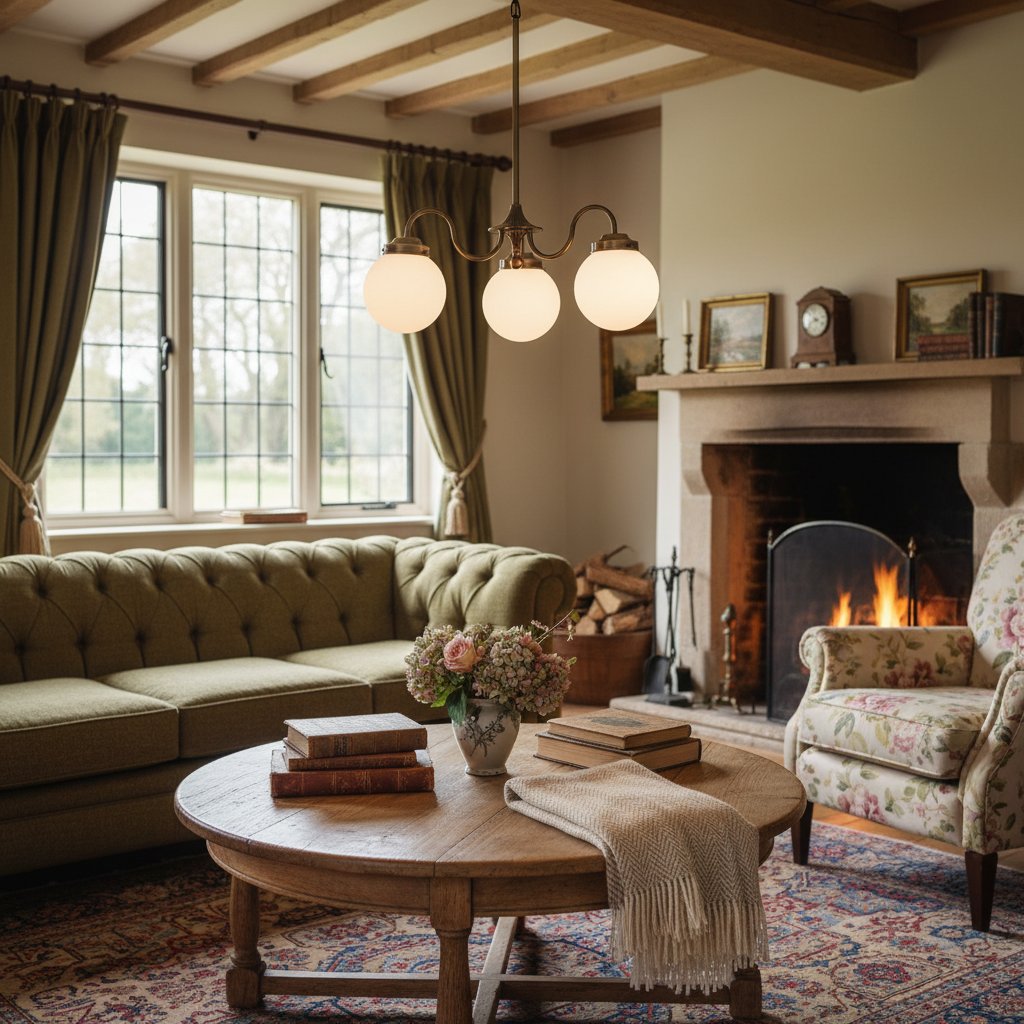 Glorica Glass Vintage Globe Chandelier - Brass 3-Light Frosted Glass Hanging Fixture