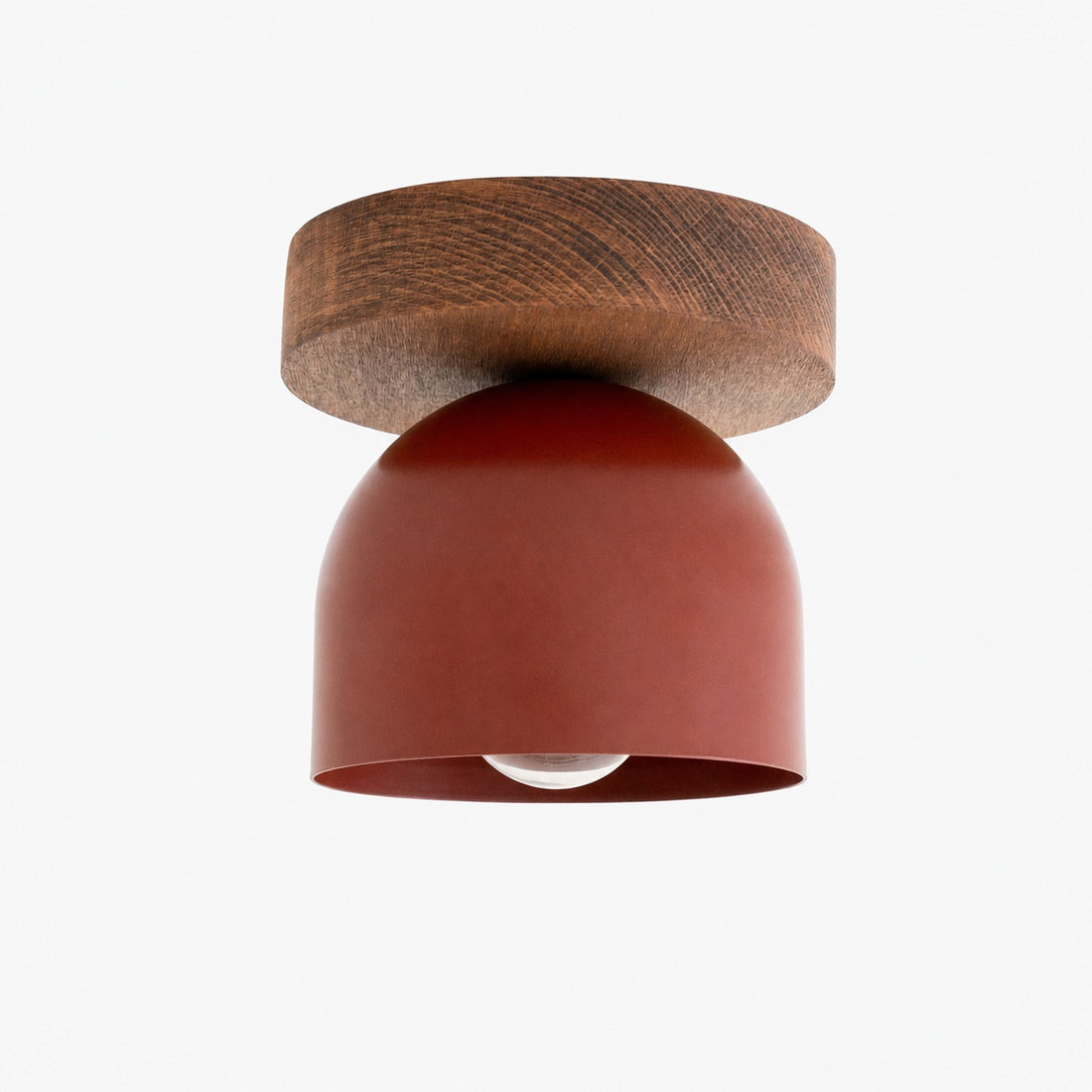 Metio Dome Modern Rustic Ceiling Light - Wooden and Metal Fusion
