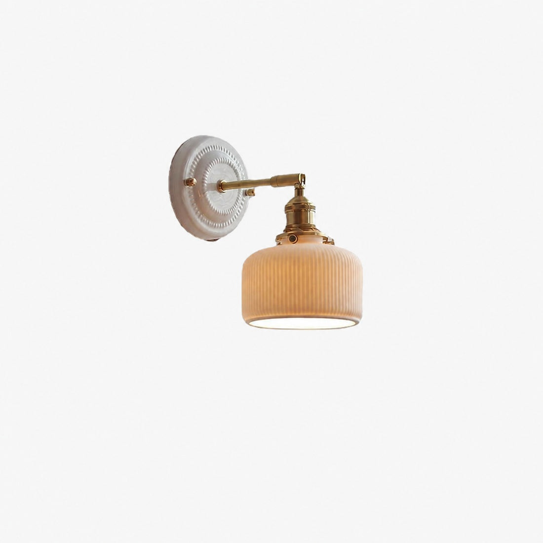 Vintage Japanese Ceramic Brass 1-Light Wall Sconce Lamp