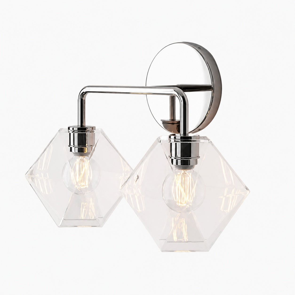 Talvior Geometric Modern Bathroom Sconce - Faceted Shade Light in Luxe Finishes