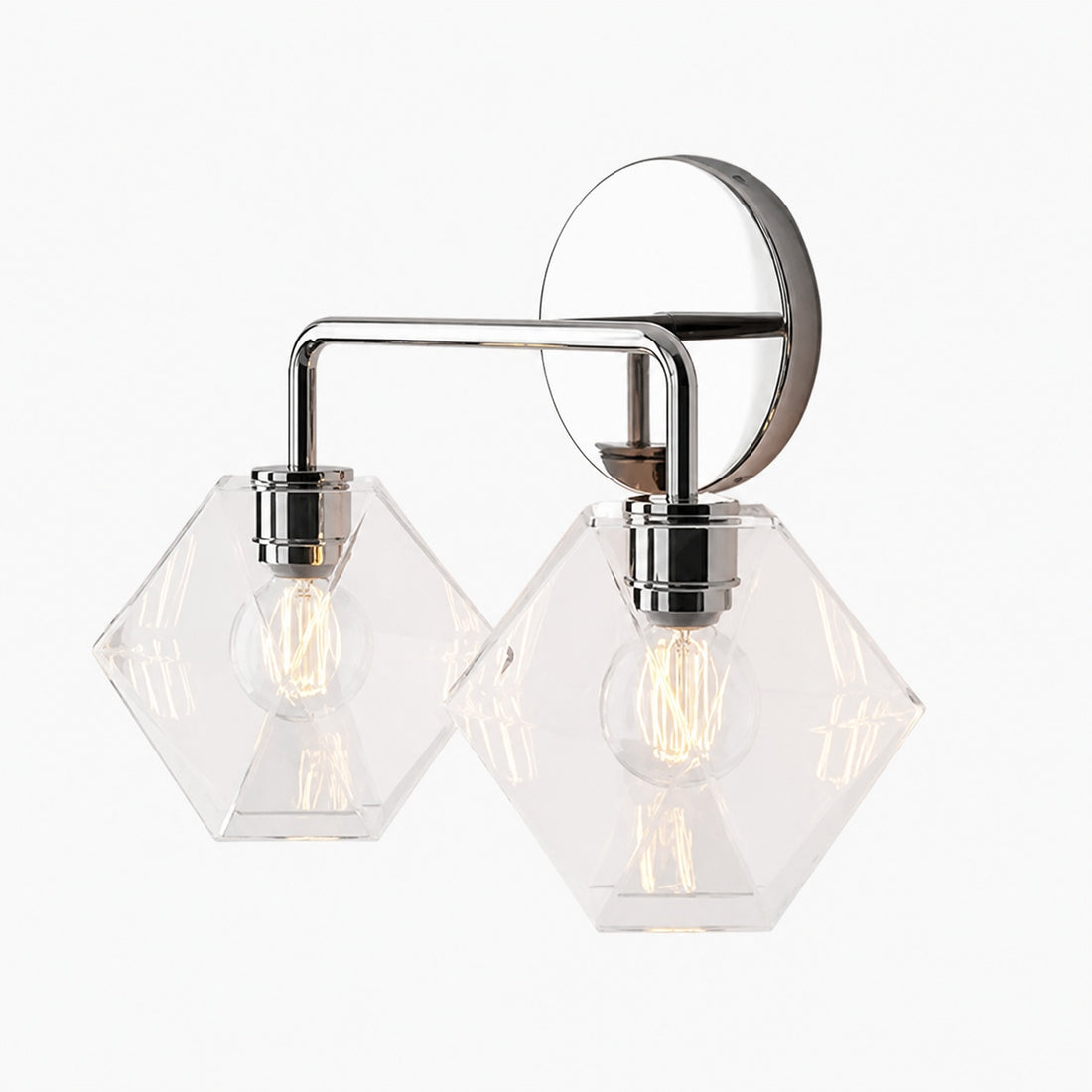 Talvior Geometric Modern Bathroom Sconce - Faceted Shade Light in Luxe Finishes
