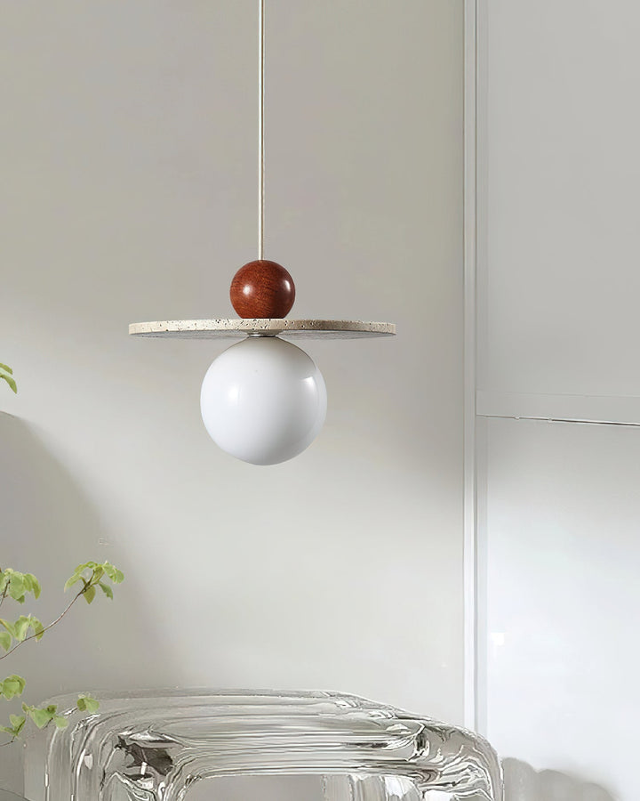 Retro Decor Cave Stone Disc Pendant Light