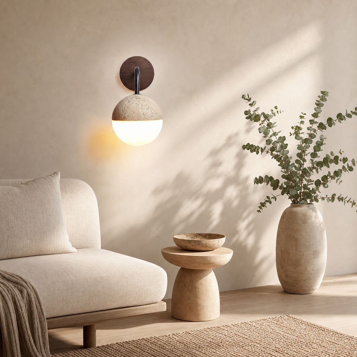 Tia Travertine Wall Lamp