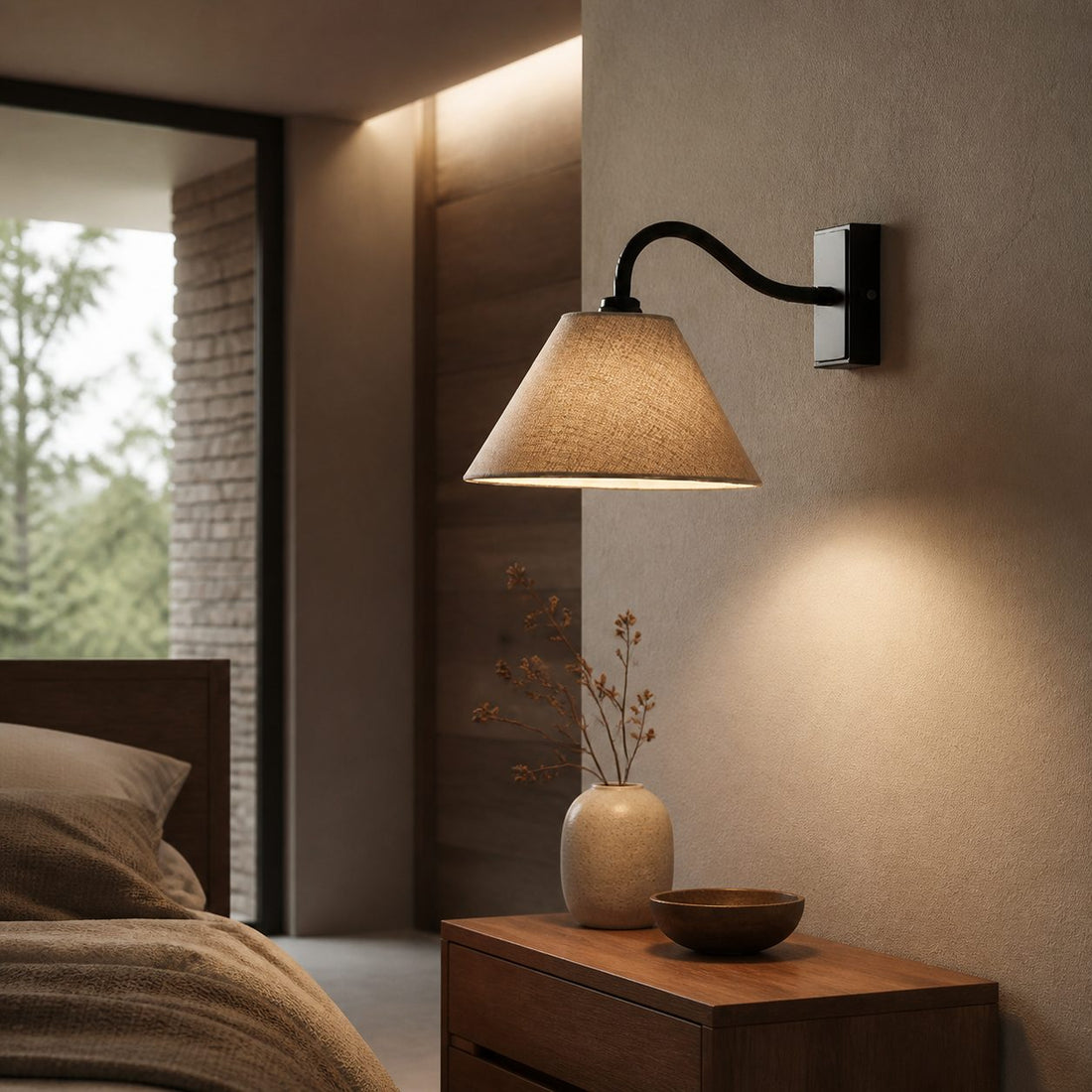 Lumweve Wall Light - Pleated Look Shade Refined Sconce for Corridor and Study