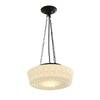 Vintage Cream Glass Cylinder Shade Chandelier with Iron