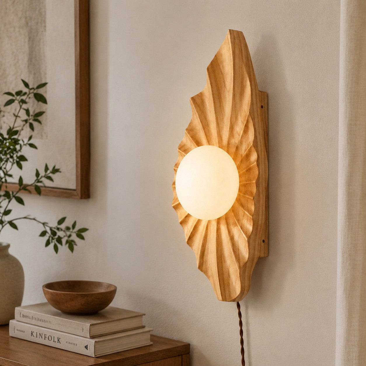 Natural Wood Wabi-Sabi Wall Lamp