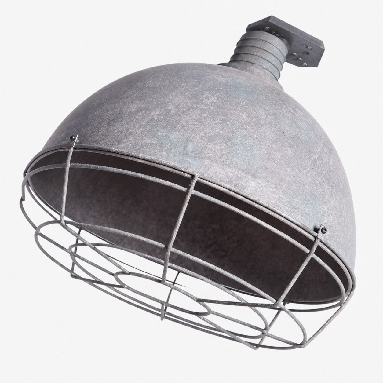 Caged Industrial Metal Pendant Light