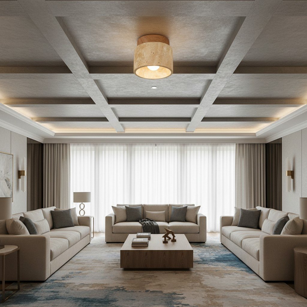 Travira Wabi Sabi Ceiling Light Organic Textured Marble Ceiling Lamp for Hallway