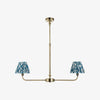 Zevatik Classic Ikat Patterned Fabric Chandelier - Metal Bracket Chandelier