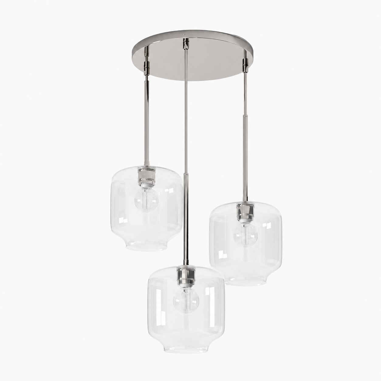 Lumivelle Pebble Glass Chandelier - 3-Light Modern Pendant Style