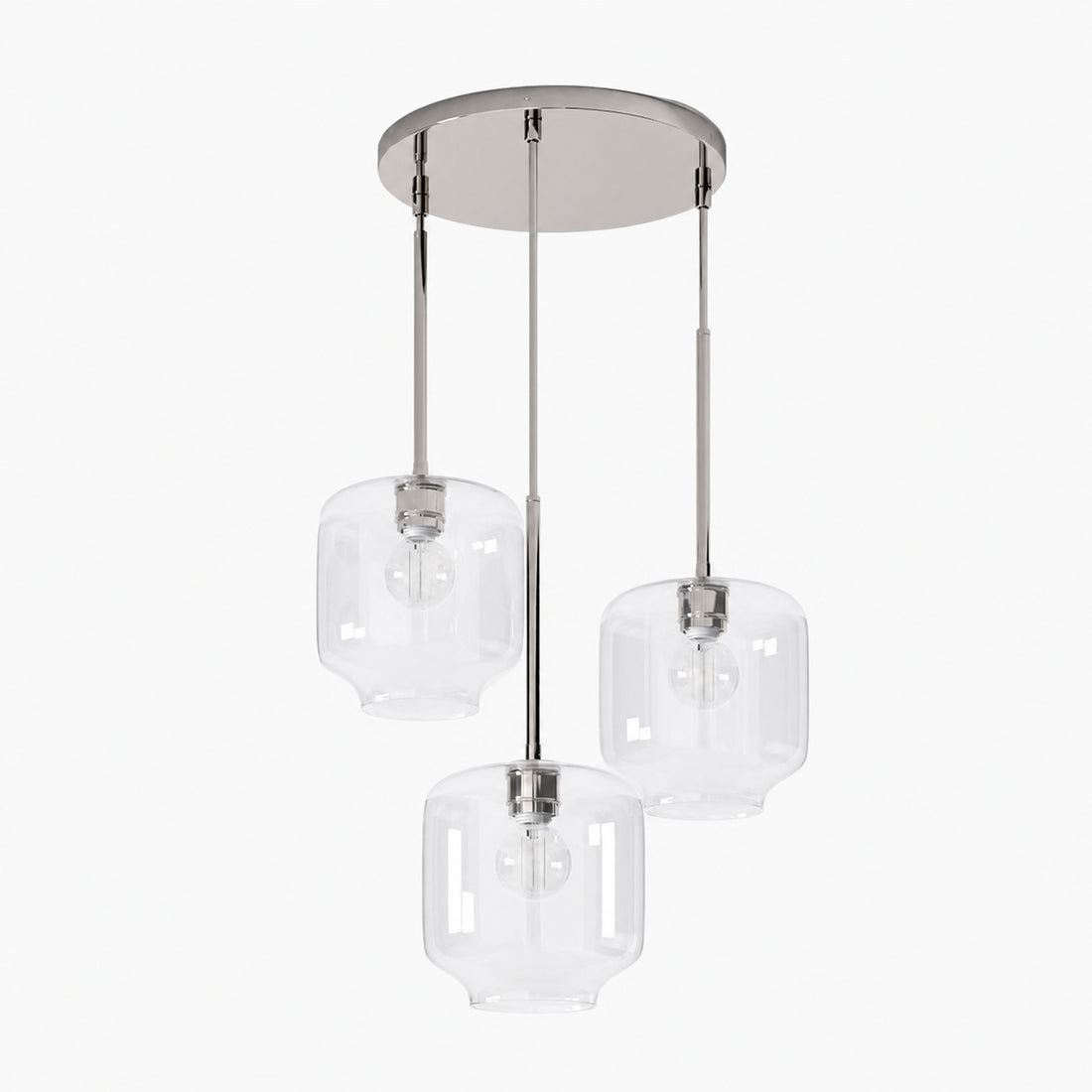 Lumivelle Pebble Glass Chandelier - 3-Light Modern Pendant Style