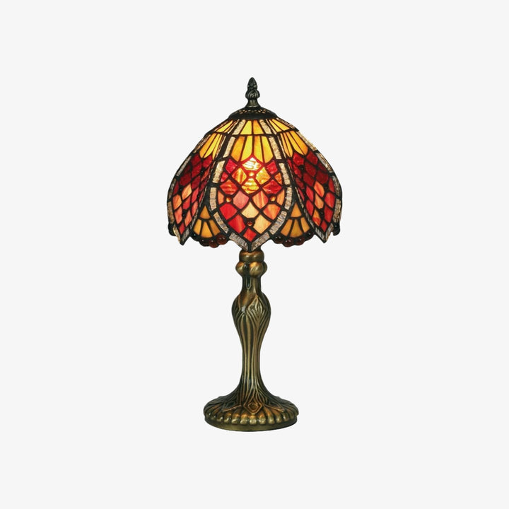 TF Orsino Art Deco Table Lamp - Handcrafted Stained Glass Art Lamp in Vintage Style for Elegant Interiors