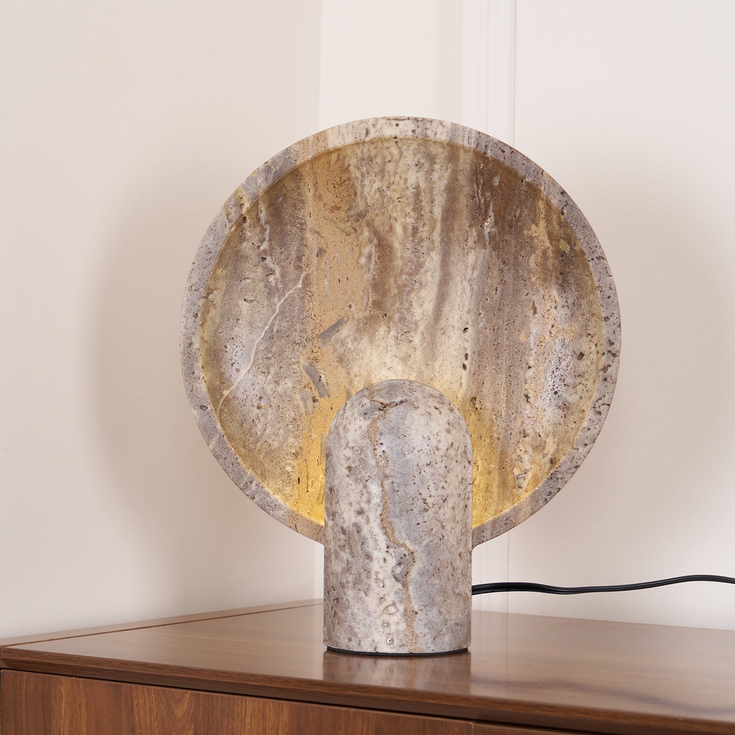 Wabi-sabi Style Eclipse Stone Table Lamp