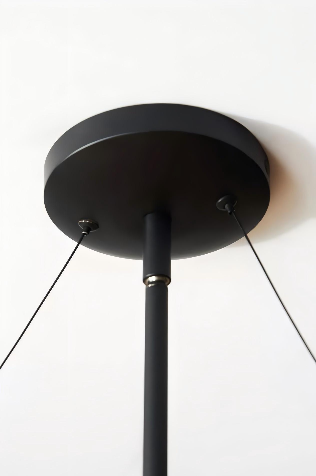 Pawrior Elegant Artistic Glass Spherical Metal Chandelier Perfect for Modern Interiors