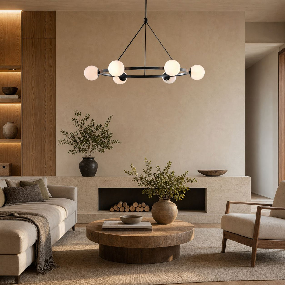 Brelia Round Light Chandelier - Modern Globe Chandelier in Stylish Design