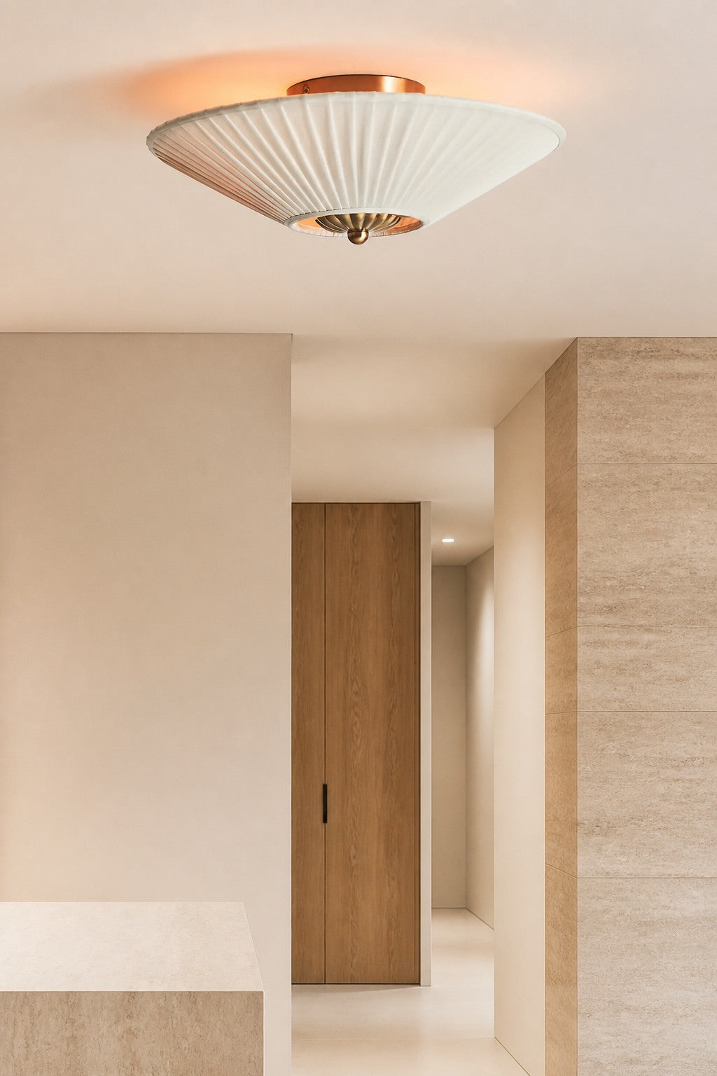 Elumina Silk Semi-Flush Mount - Modern Fabric Ceiling Light Fixture