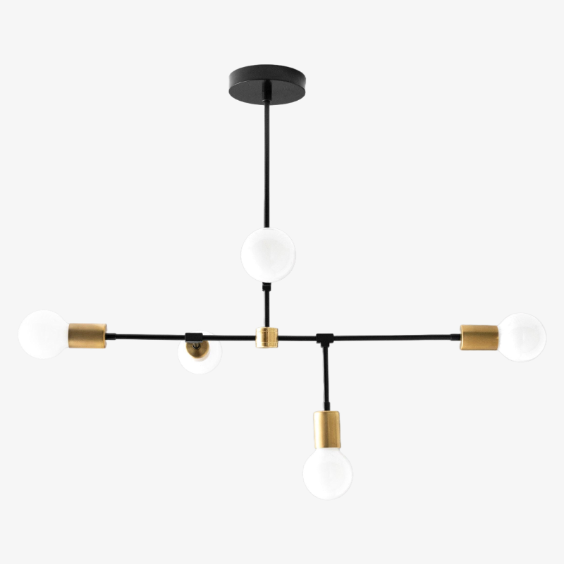 Mobilux Line 5 Light Chandelier - Modern Ceiling Hanging Lamp for Dining Room