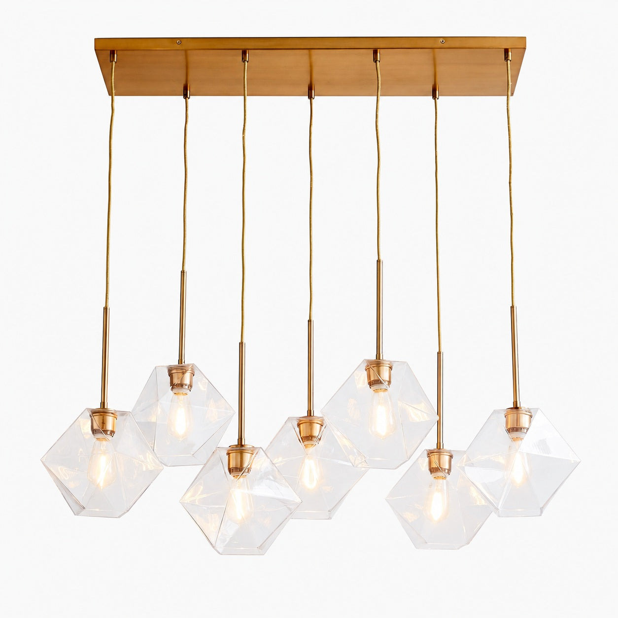 Talvior Luminous Geometric 7-Light Faceted Glass Chandelier