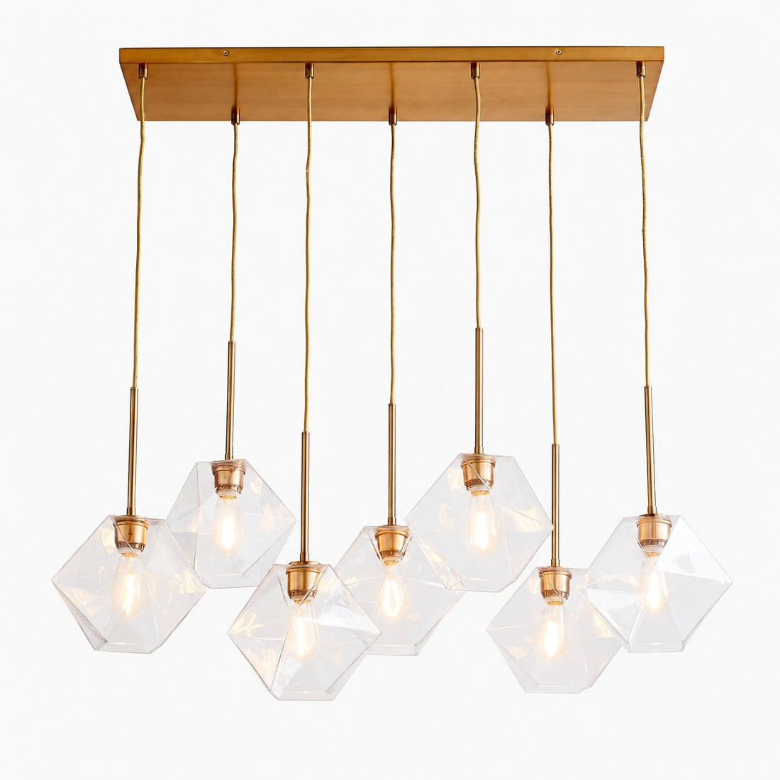 Talvior Luminous Geometric 7-Light Faceted Glass Chandelier