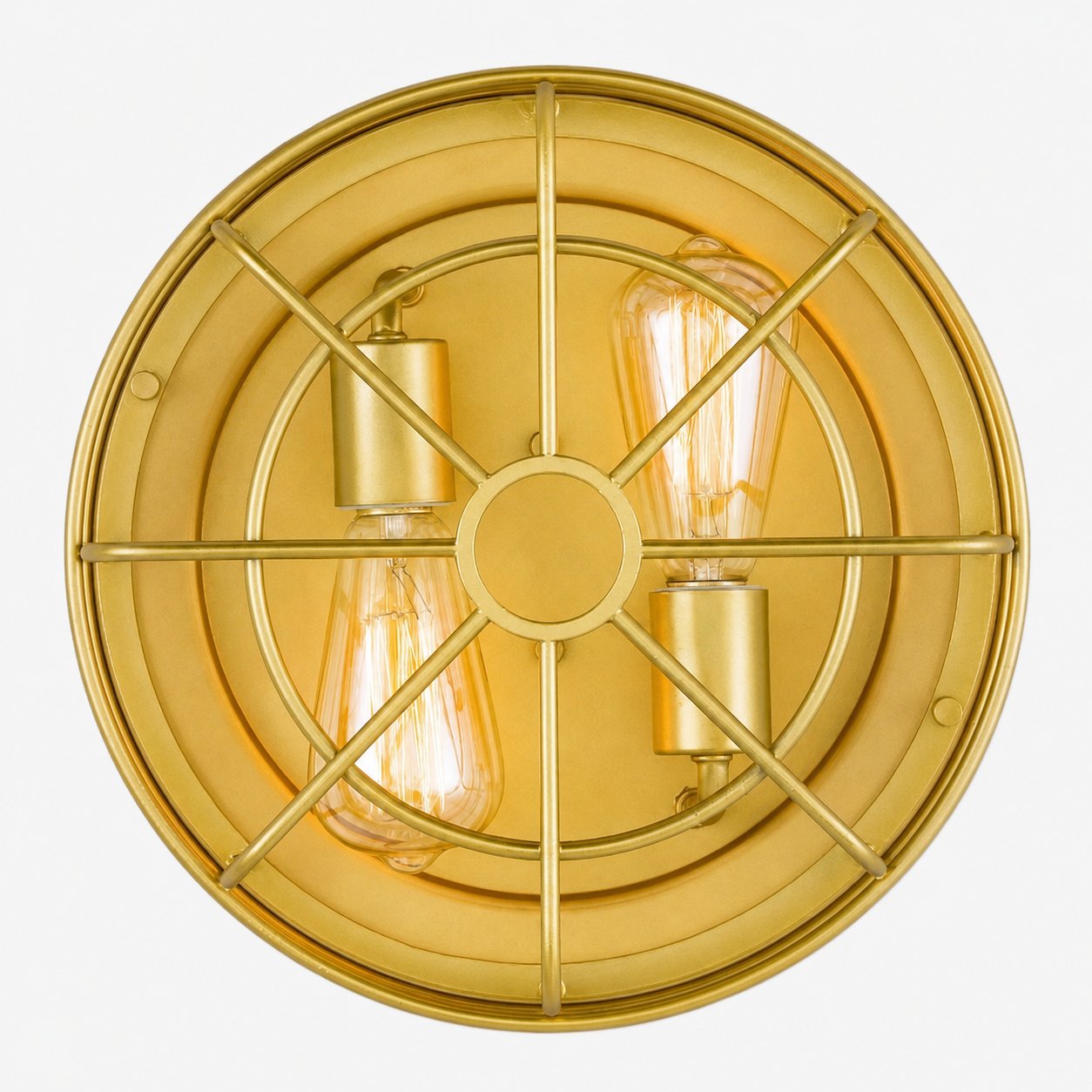 Gridray Round Metal Cage Ceiling Lamp Industrial Style – Indoor Lighting for Kitchen Entryway