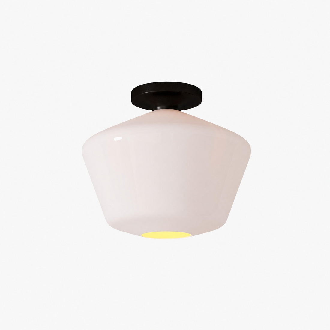 Merin Minimalist Sleek Geometric Glass Flushmount Light