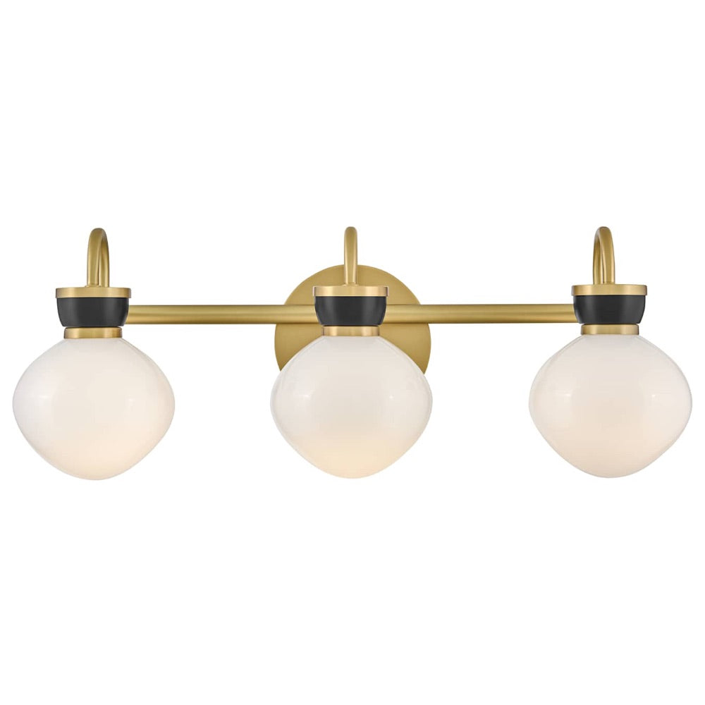 Lucy Brass Vanity Wall Light - Cased Opal Glass Bathroom Sconce