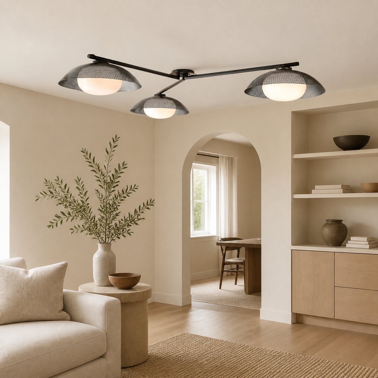 Elorina 3-Light Flush Mount Glass/Metal Ceiling Light - A Stylish Fixture for Modern Spaces