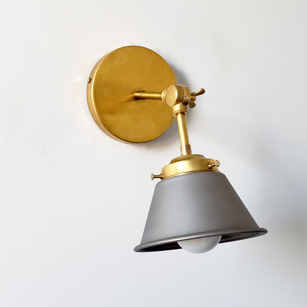 Modern Cone With Elegant Swivel Mechanism Brass Wall Lamp