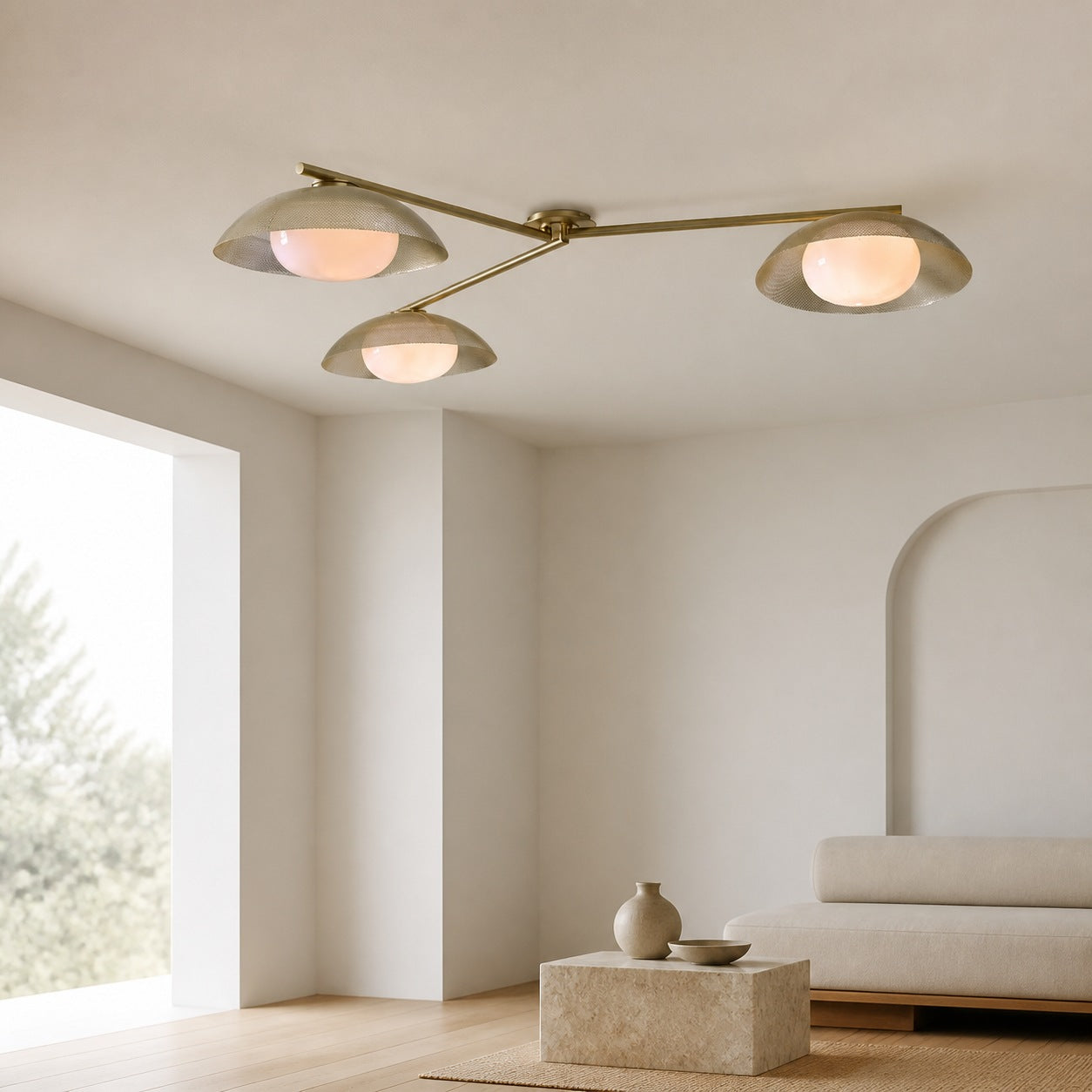 Elorina 3-Light Flush Mount Glass/Metal Ceiling Light - A Stylish Fixture for Modern Spaces