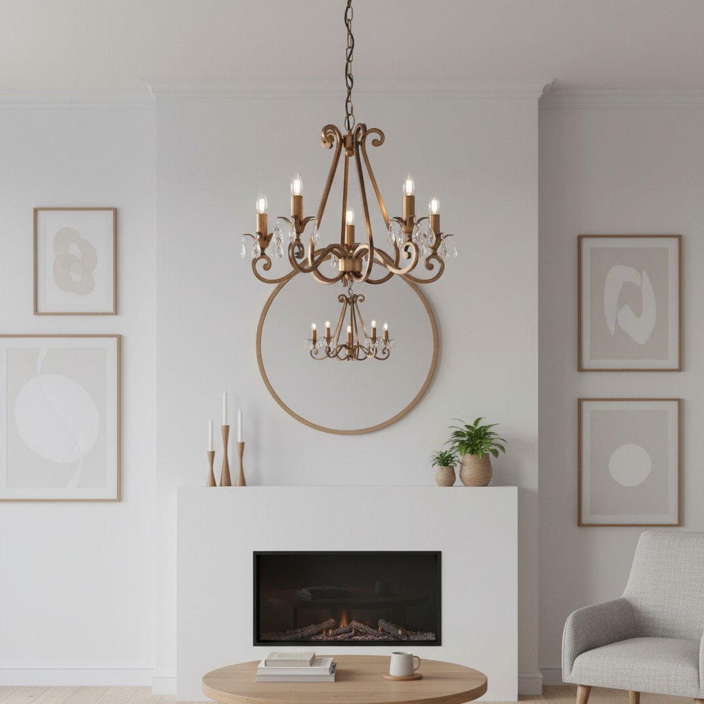 Talonis Crystal Chandelier - Traditional Candle-Style Brass and Nickel for Living Room and Dining Room