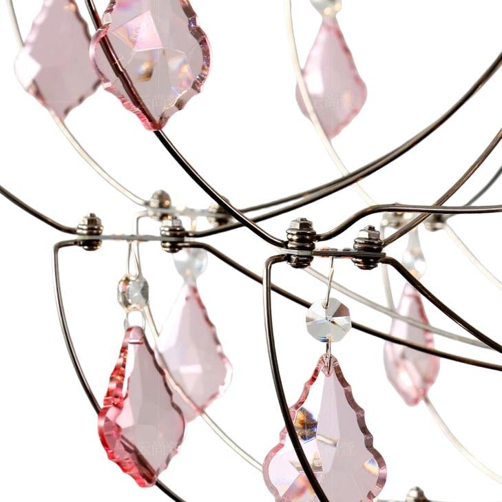 Crynora French Crystal Chandelier - Romantic Firefly Design in Luxe Style for Dining Room or Bedroom